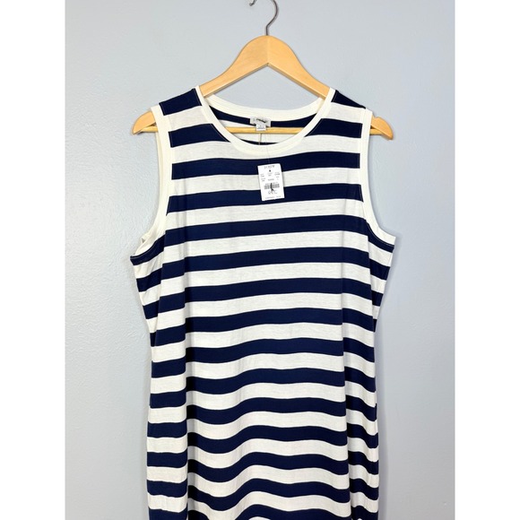 J.Crew Striped knit midi‎ dress Large Blue & White NWT - Picture 8 of 10
